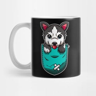 Cute Husky In Bag Dog Lover Mug